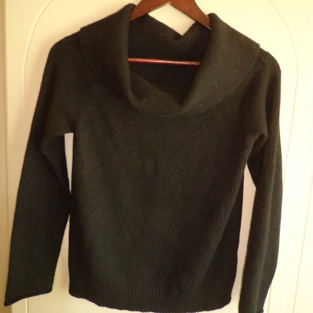 Anthropologie Wide Cowl Neck Sweater XS Black Raglan Long Sleeves - Picture 4 of 10